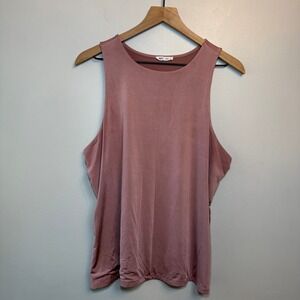 Edgely Women's Mauve Pink Sleeveless Crew Neck Stretch Tank Top Plus Size 1X